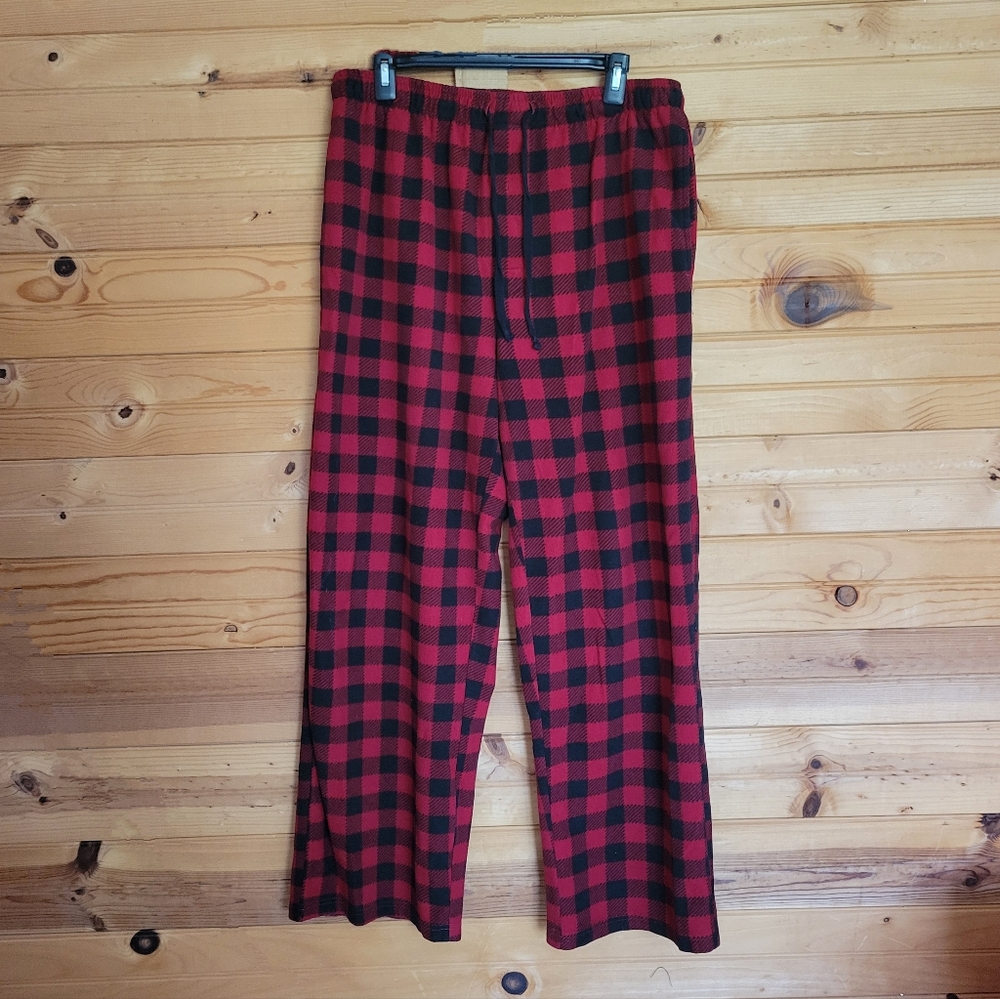 Merona Microfleece Men's Red & Black Pajama Pants, Size: Large